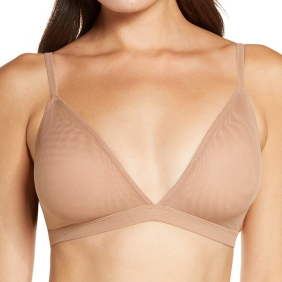 Skims Mesh Triangle Bralette Clay Size Xs - Picture 1 of 5
